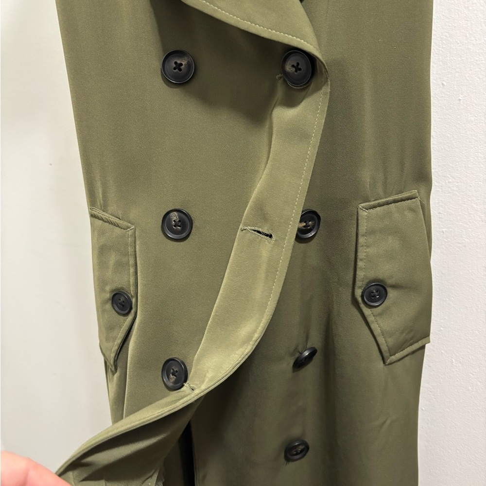 Olive Double-Breasted Wrap Dress